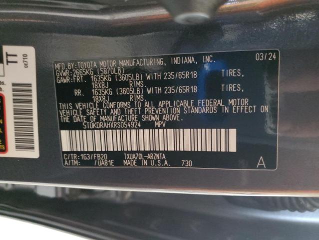 2024 TOYOTA HIGHLANDER 5TDKDRAHXRS054924