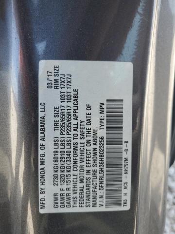 2017 HONDA ODYSSEY SE 5FNRL5H36HB023256