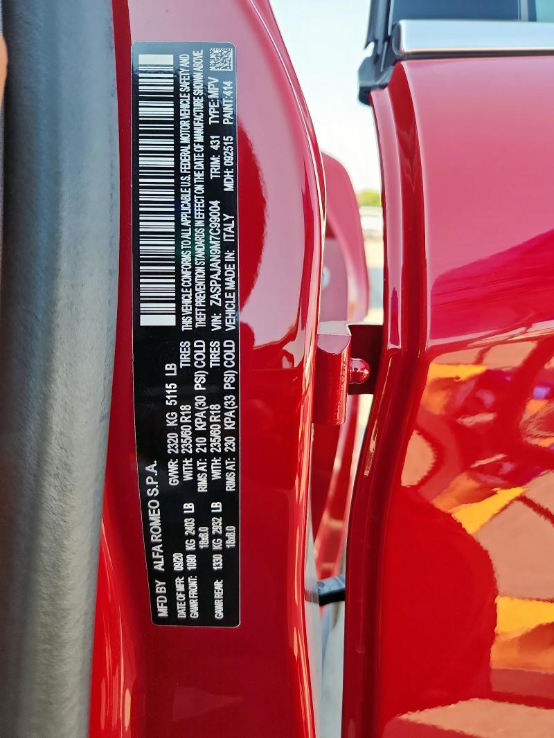 2021 ALFA ROMEO STELVIO SP ZASPAJAN9M7C99004