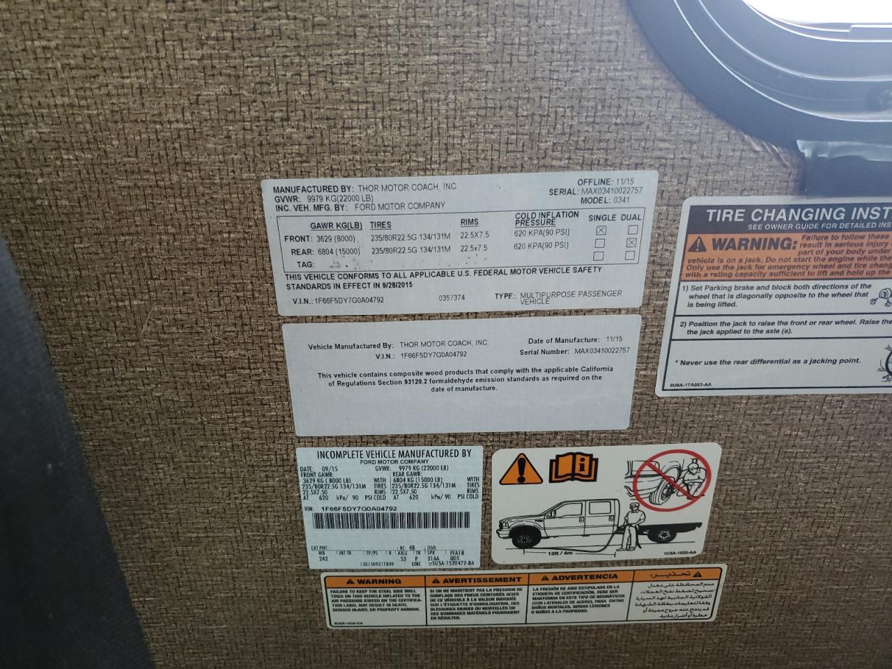 Lot #3264476406 2016 FORD F53