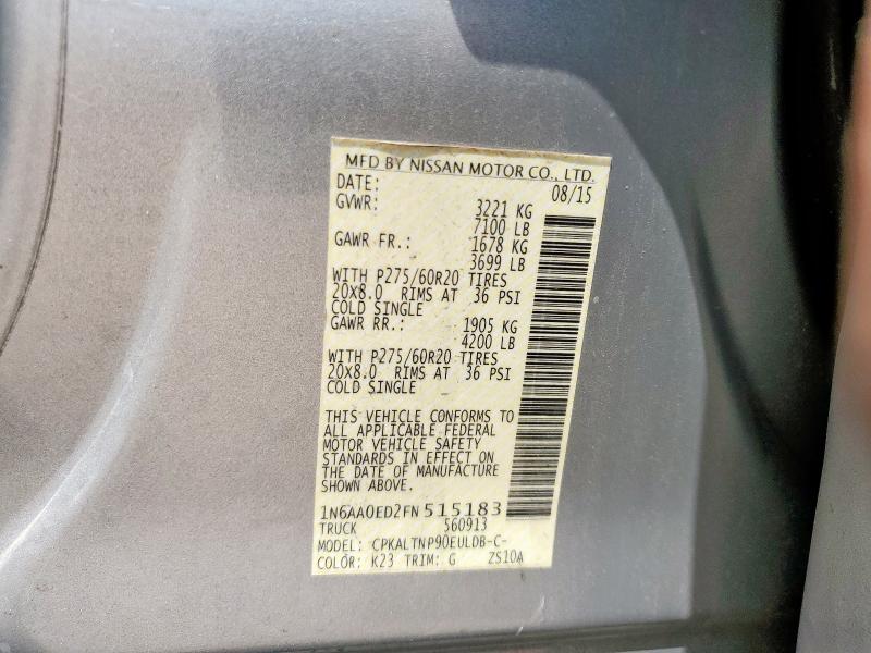 2015 NISSAN TITAN S 1N6AA0ED2FN515183