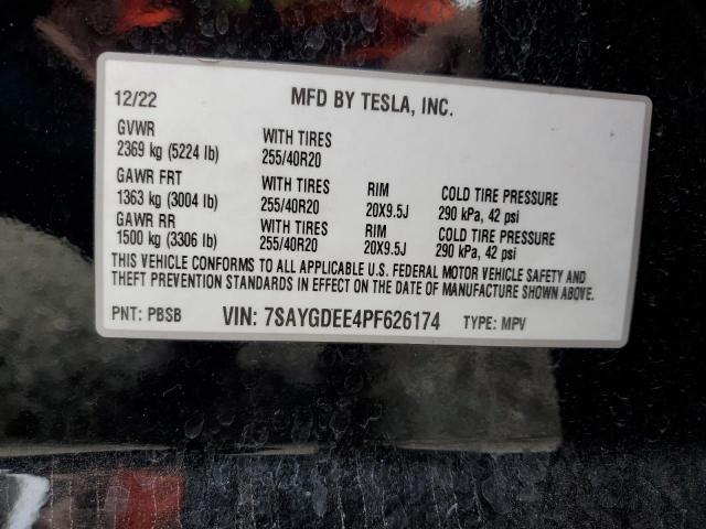 2023 TESLA MODEL Y 7SAYGDEE4PF626174