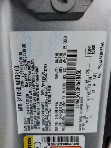 2017 LINCOLN MKZ SELECT 3LN6L5C93HR648450