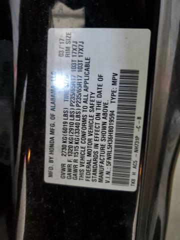 2017 HONDA ODYSSEY SE 5FNRL5H36HB019594