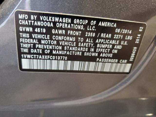 2015 VOLKSWAGEN PASSAT SEL 1VWCT7A3XFC013770