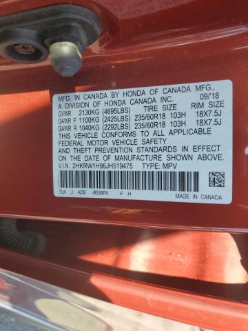 2018 HONDA CR-V TOURI 2HKRW1H96JH519475
