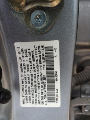 2019 HONDA INSIGHT EX 19XZE4F59KE013987
