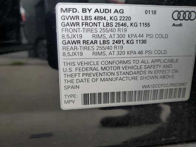 2018 AUDI Q3 PREMIUM WA1ECCFS2JR023987