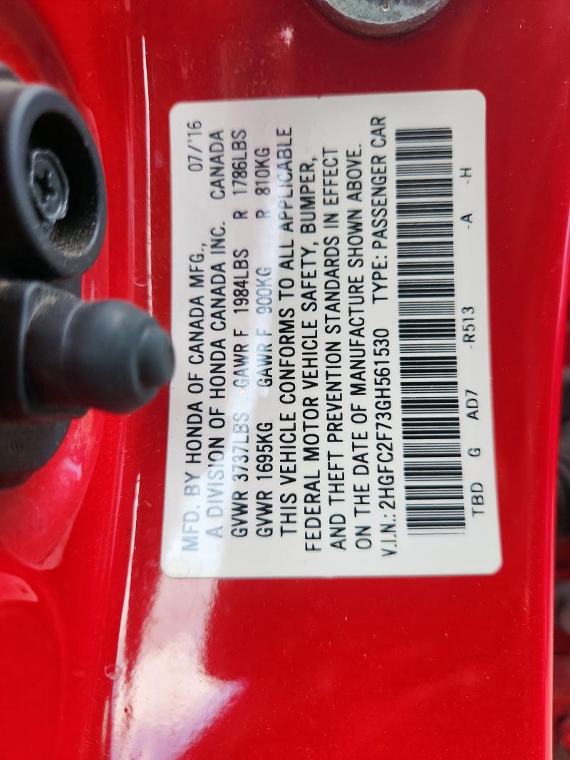 2016 HONDA CIVIC EX 2HGFC2F73GH561530