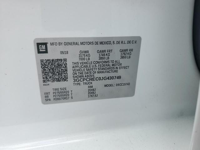 2018 CHEVROLET SILVERADO 3GCPCREC0JG430749