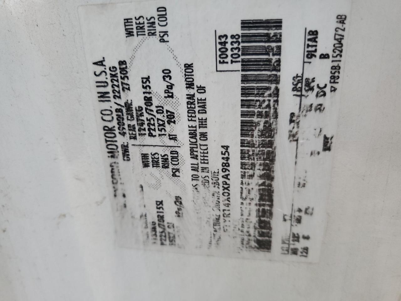 Lot #3261438362 1999 FORD RANGER SUP