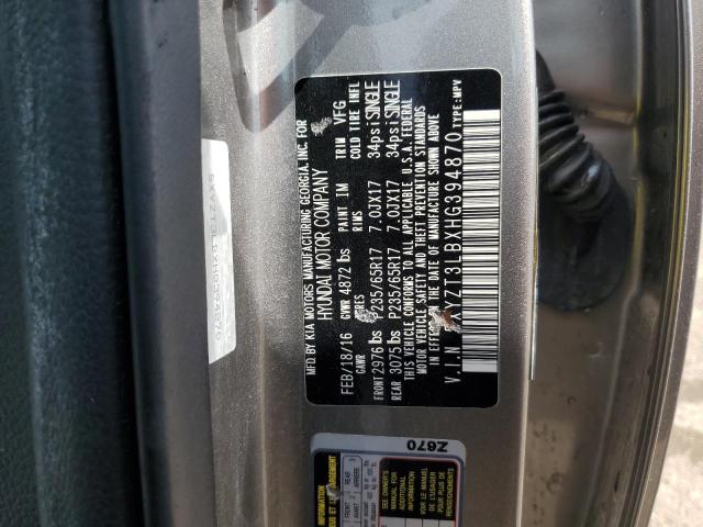2017 HYUNDAI SANTA FE S - 5XYZT3LBXHG394870