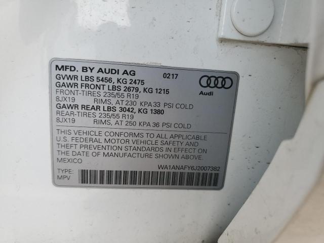2018 AUDI Q5 PREMIUM WA1ANAFY6J2007382
