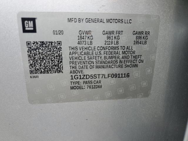 2020 CHEVROLET MALIBU LT - 1G1ZD5ST7LF091116