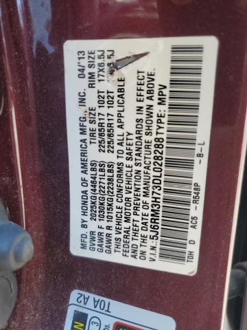 2013 HONDA CR-V EXL #3282363311