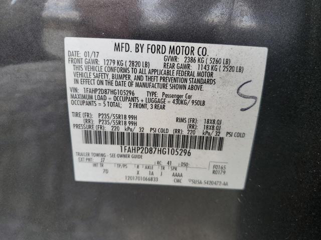 2017 FORD TAURUS SE 1FAHP2D87HG105296