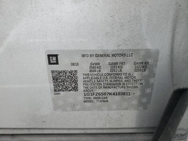 2019 CHEVROLET BOLT EV PR 1G1FZ6S07K4103811