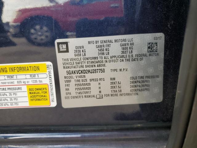 2017 BUICK ENCLAVE 5GAKVCKD2HJ287750