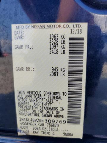 2019 NISSAN ALTIMA S 1N4BL4BV2KN309769