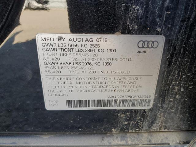 2016 AUDI Q5 PREMIUM WA1D7AFP5GA032349