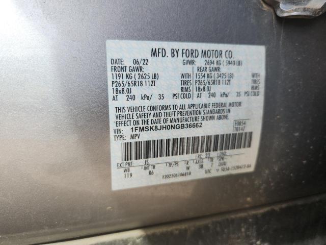 2022 FORD EXPLORER T 1FMSK8JH0NGB36662