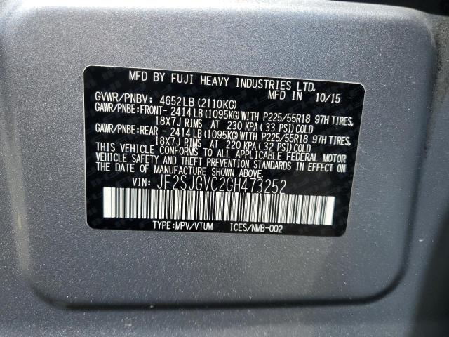 2016 SUBARU FORESTER 2.0XT TOURING JF2SJGVC2GH473252