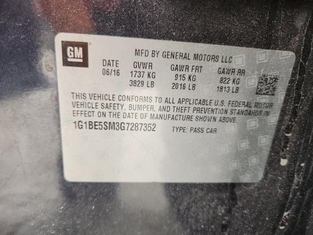 2016 CHEVROLET CRUZE LT 1G1BE5SM3G7287352