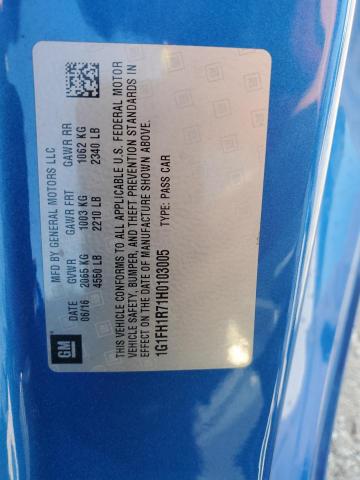 2017 CHEVROLET CAMARO SS 1G1FH1R71H0103005