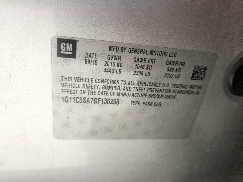 2016 CHEVROLET MALIBU LIMITED LT 1G11C5SA7GF136298