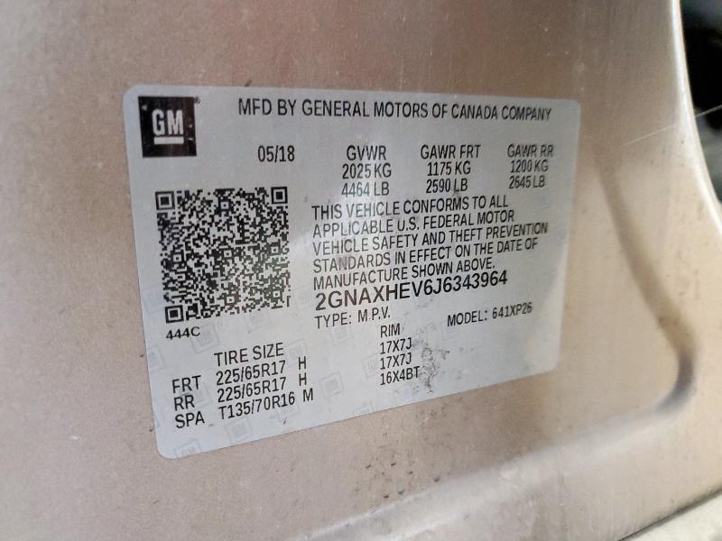 2018 CHEVROLET EQUINOX LS 2GNAXHEV6J6343964