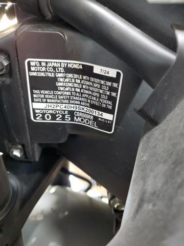 2025 HONDA CBR600 RR JH2PC40H9SK200134