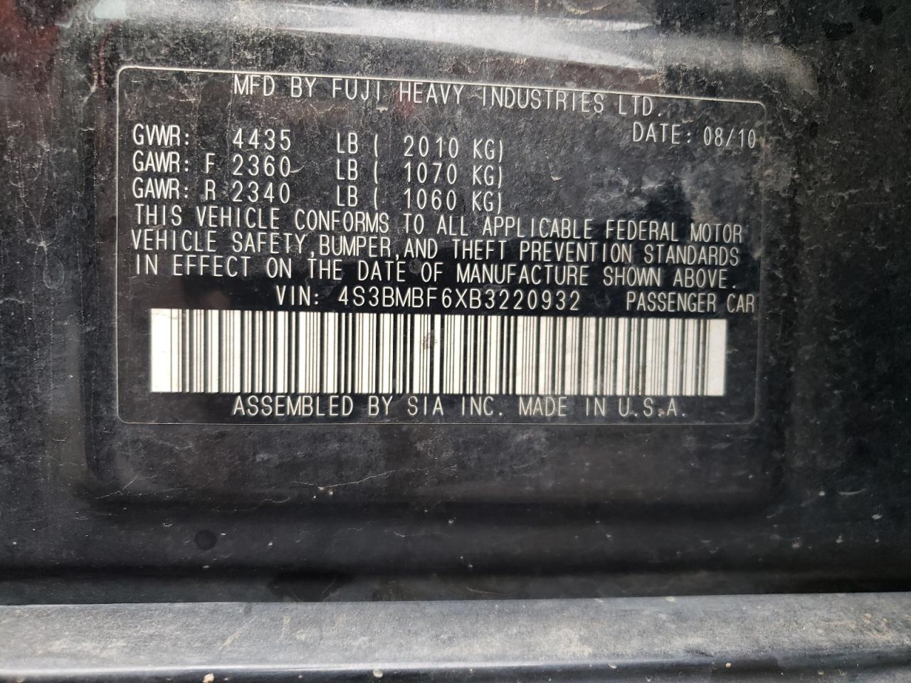 SUBARU LEGACY 2.5I PREMIUM