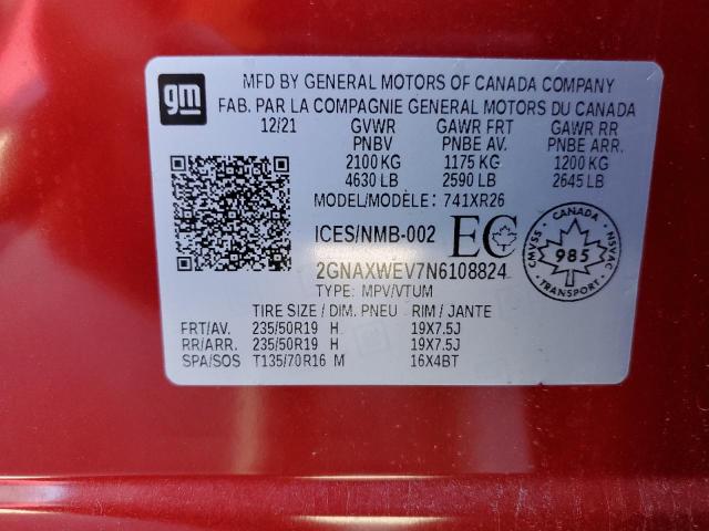 2022 CHEVROLET EQUINOX RS - 2GNAXWEV7N6108824