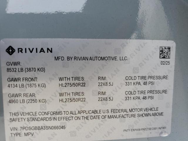 2025 RIVIAN R1S ADVENT - 7PDSGBBA3SN066045