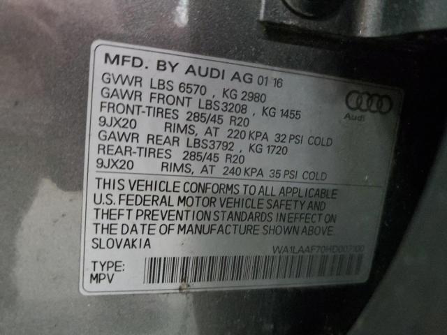 2017 AUDI Q7 PREMIUM WA1LAAF70HD007100