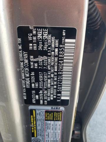 2017 HYUNDAI SANTA FE S 5XYZTDLB2HG418858