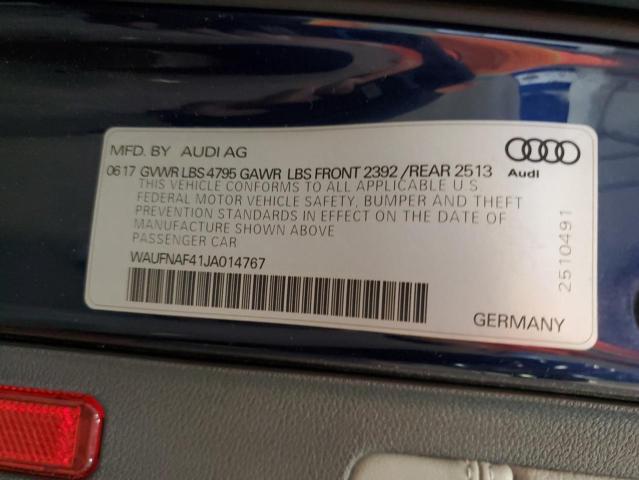 2018 AUDI A4 PRESTIG WAUFNAF41JA014767