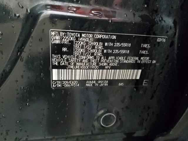 2016 TOYOTA RAV4 HV LI JTMDJREV0GD019920