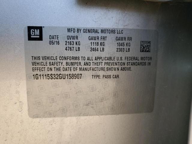 2016 CHEVROLET IMPALA LT - 1G1115S32GU158907