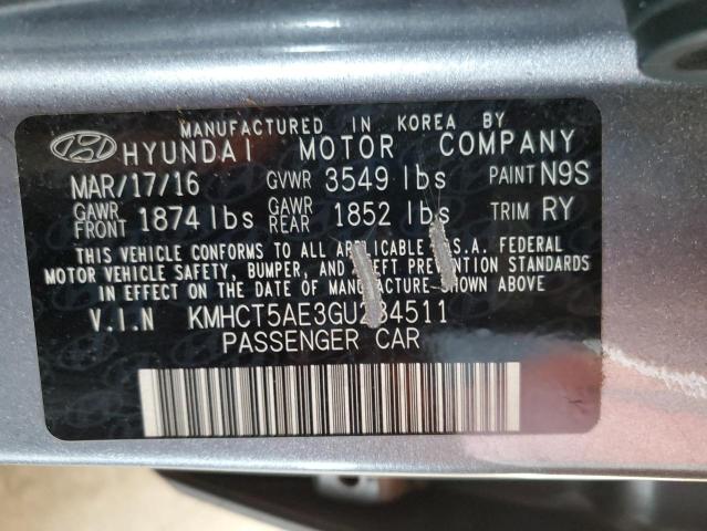 2016 HYUNDAI ACCENT SE KMHCT5AE3GU284511