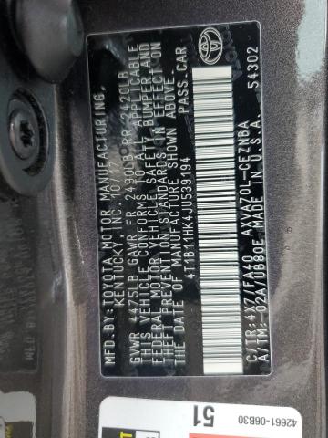 2018 TOYOTA CAMRY L 4T1B11HK4JU539194