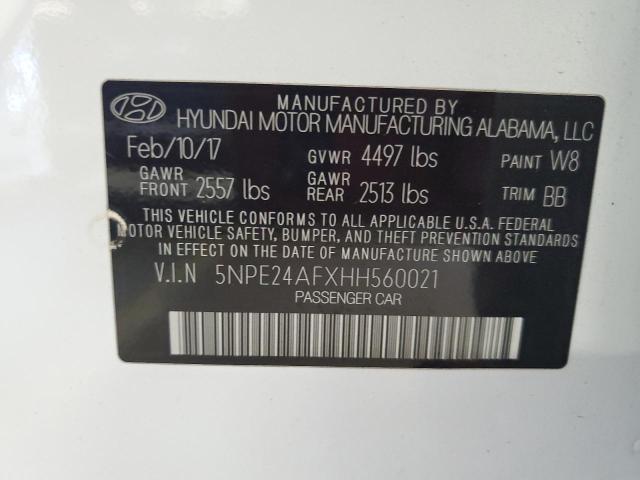2017 HYUNDAI SONATA SE 5NPE24AFXHH560021