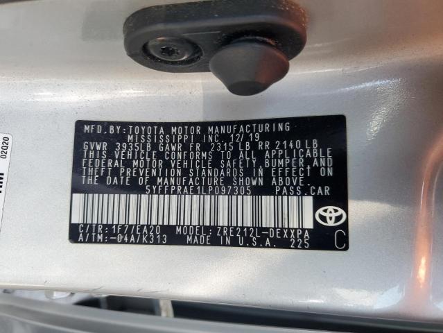 2020 TOYOTA COROLLA XL 5YFFPRAE1LP097305