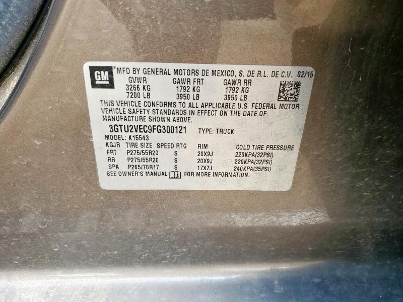 2015 GMC SIERRA K15 3GTU2VEC9FG300121