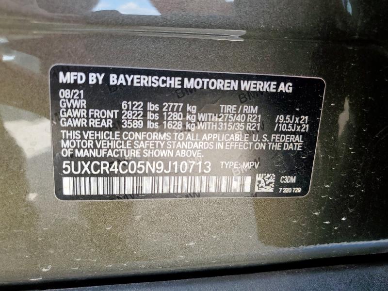 2022 BMW X5 SDRIVE - 5UXCR4C05N9J10713