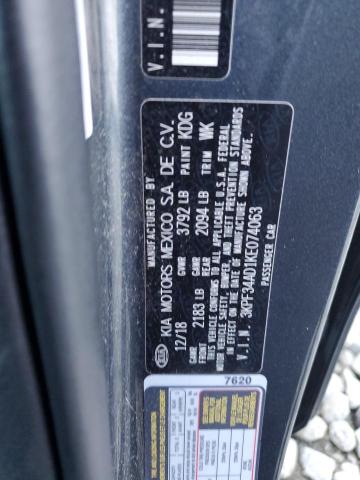 2019 KIA FORTE GT L 3KPF34AD1KE074063