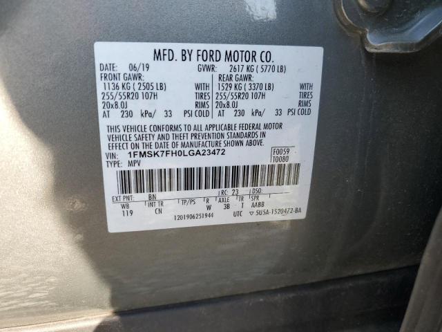 2020 FORD EXPLORER L - 1FMSK7FH0LGA23472