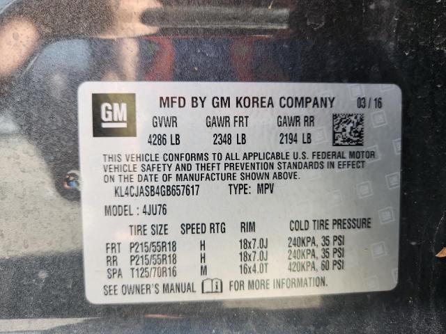 2016 BUICK ENCORE KL4CJASB4GB657617