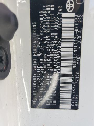 2021 TOYOTA COROLLA SE 5YFP4MCE0MP093387