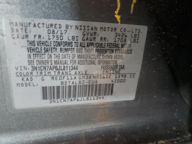 2018 NISSAN VERSA S 3N1CN7AP6JL811344